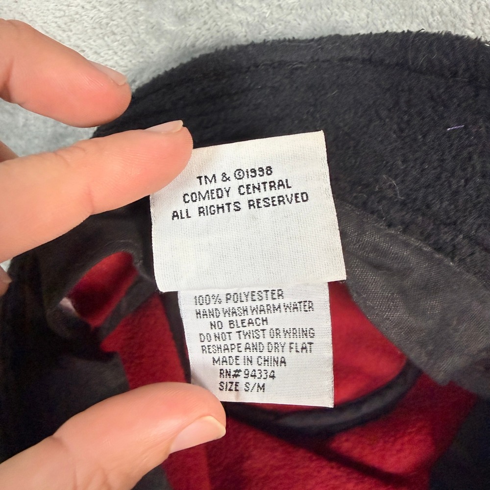Vintage South Park Unisex S/M Bucket Hat 1998 Fleece Character Embroidery Black - Picture 5 of 8